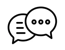 Dessin de deux bulles de discussions